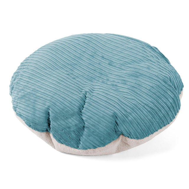 Flexforma Puf Redondo de Suelo para Niños 1-3 años - Boucle & Pana Clásica Egeo Azul 01