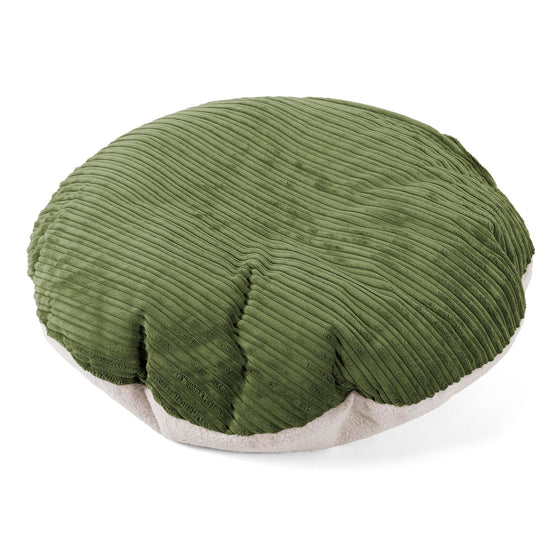 Flexforma Puf Redondo de Suelo para Niños 1-3 años - Boucle & Pana Clásica Bosque Verde 01