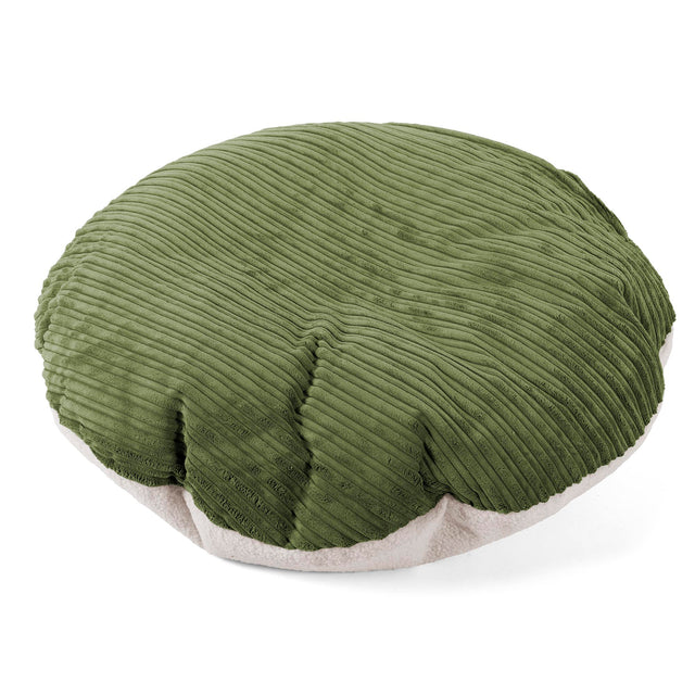 Flexforma Puf Redondo de Suelo para Niños 1-3 años - Boucle & Pana Clásica Bosque Verde 01