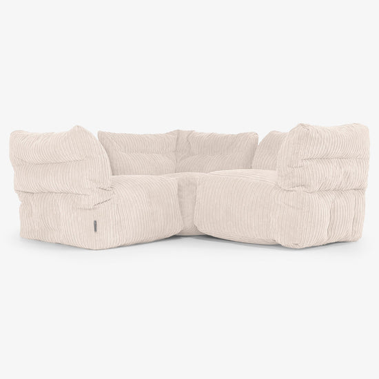 Sofá Modular Esquinero de 3 Plazas - Pana Clásica Marfil 01