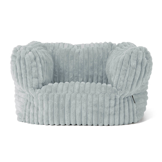 Albert Puff Sillón - Pana de Felpa Ultra Azul Huevo de Pato 01