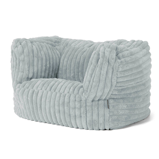 Albert Puff Sillón - Pana de Felpa Ultra Azul Huevo de Pato 03