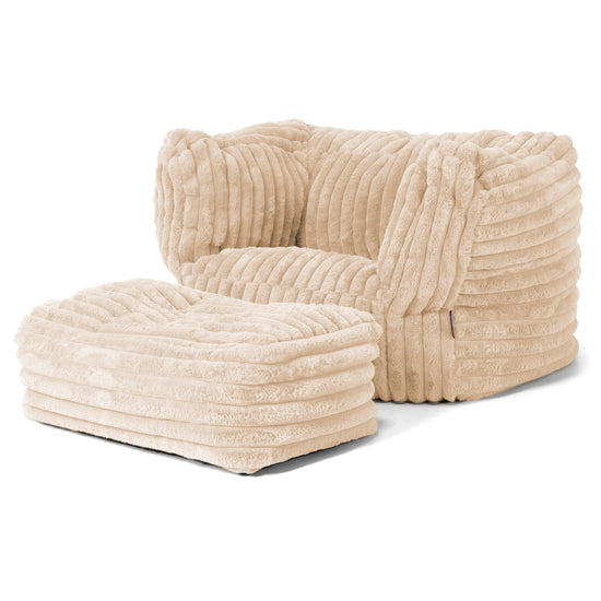 Albert Puff Sillón - Pana de Felpa Ultra Crema 02