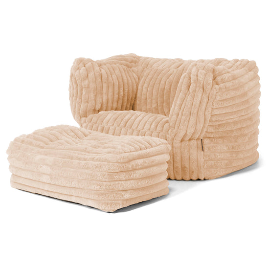 Albert Puff Sillón - Pana de Felpa Ultra Durazno 02