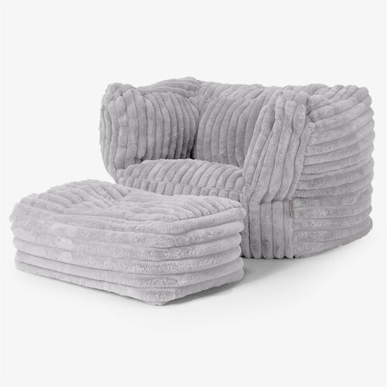 Albert Puff Sillón - Pana de Felpa Ultra Gris 02