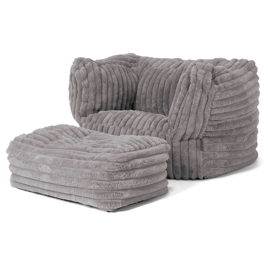 Albert Puff Sillón - Pana de Felpa Ultra Gris 02