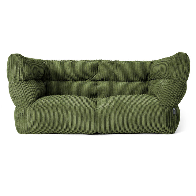 Louis Puf Sofá 2 plazas - Pana Clásica Bosque Verde 01