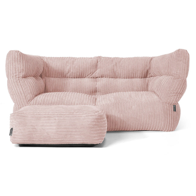 Louis Puf Sofá 2 plazas - Pana Clásica Rosa Claro 02