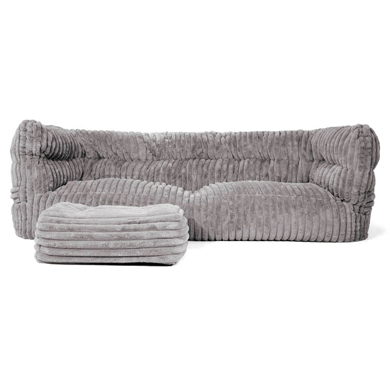 Louis Puf Sofá 3 plazas - Pana de Felpa Ultra Gris 02