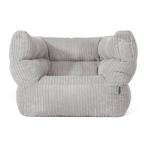 Louis Puff Sillón - Pana Clásica Gris Plata 01