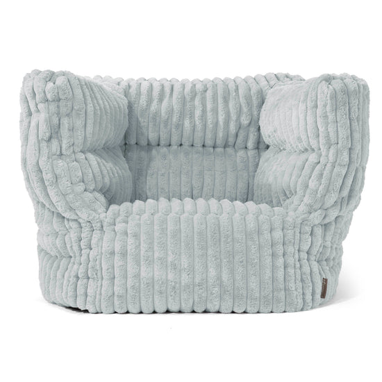 Louis Puff Sillón - Pana de Felpa Ultra Azul Huevo de Pato 01