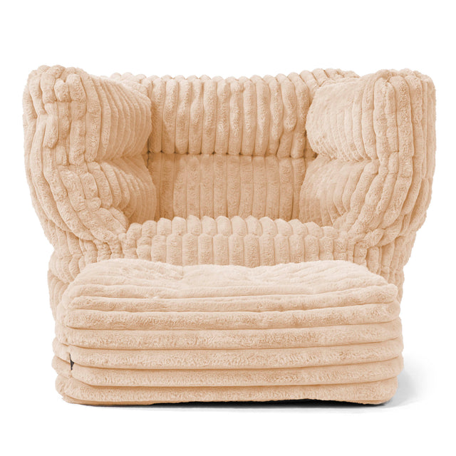Louis Puff Sillón - Pana de Felpa Ultra Durazno 02