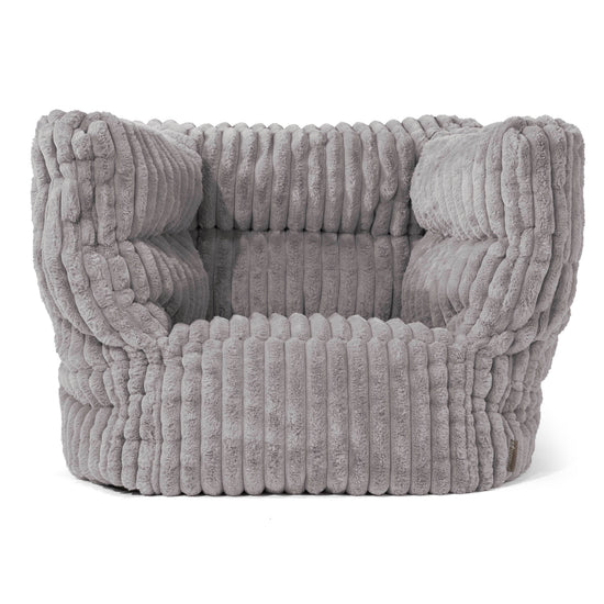 Louis Puff Sillón - Pana de Felpa Ultra Gris 01