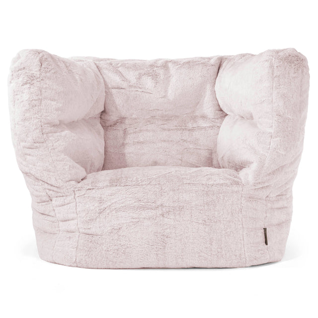 Louis Puff Sillón - Piel de Conejo Sintética Rosa Empolvado 01