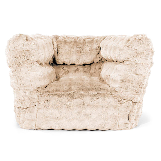 Louis Puff Sillón - Piel Sintética de Burbuja Crema 01