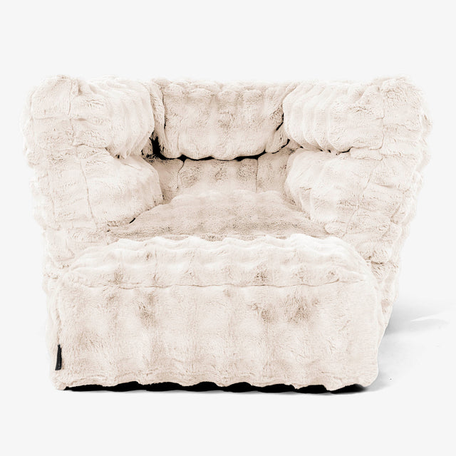 Louis Puff Sillón - Piel Sintética de Burbuja Crema 02