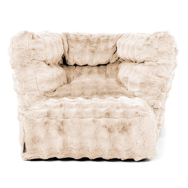 Louis Puff Sillón - Piel Sintética de Burbuja Crema 02