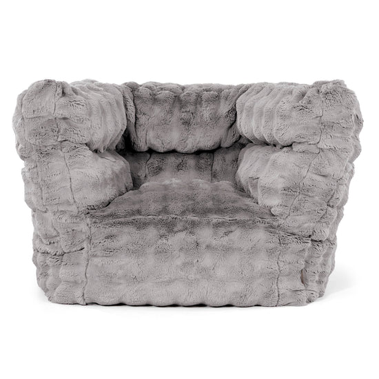 Louis Puff Sillón - Piel Sintética de Burbuja Gris 01