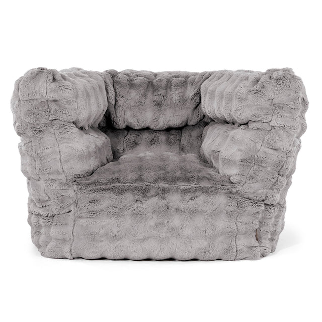 Louis Puff Sillón - Piel Sintética de Burbuja Gris 01