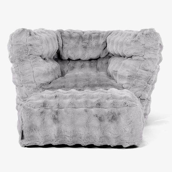 Louis Puff Sillón - Piel Sintética de Burbuja Gris 02