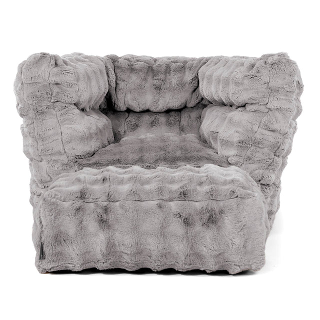 Louis Puff Sillón - Piel Sintética de Burbuja Gris 02