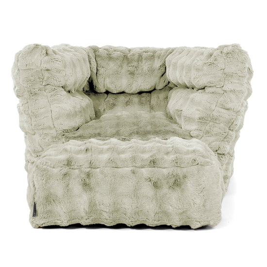 Louis Puff Sillón - Piel Sintética de Burbuja Verde Salvia 02