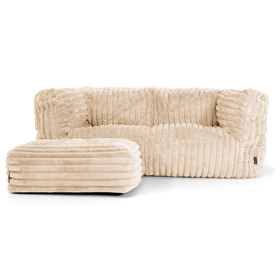 Albert Puf Sofá 2 plazas - Pana de Felpa Ultra Crema 02