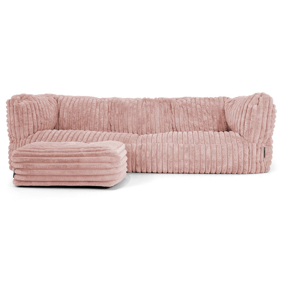 Albert Puf Sofá 3 plazas - Pana de Felpa Ultra Rosa Empolvado 02
