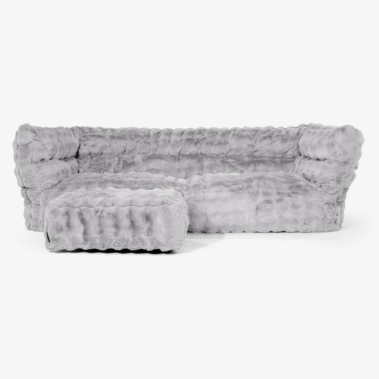 Albert Puf Sofá 3 plazas 2.0 - Piel Sintética de Burbuja Gris 02