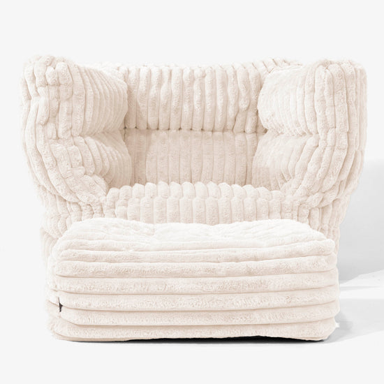 Albert Puff Sillón 2.0 - Pana de Felpa Ultra Crema 02