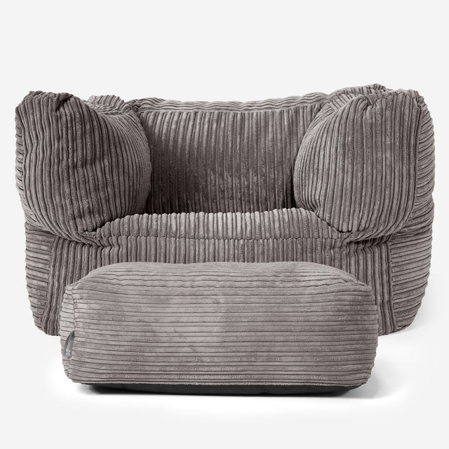 Albert Puff Sillón - Pana Clásica Grafito 02