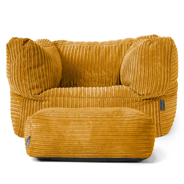 Albert Puff Sillón - Pana Clásica Miel Dorada 02
