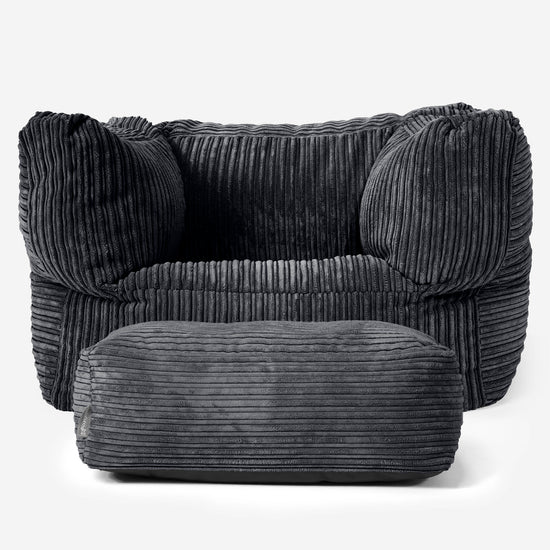 Albert Puff Sillón - Pana Clásica Negro 02
