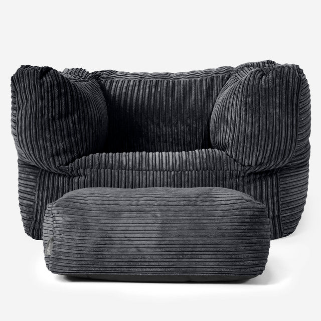 Albert Puff Sillón - Pana Clásica Negro 02