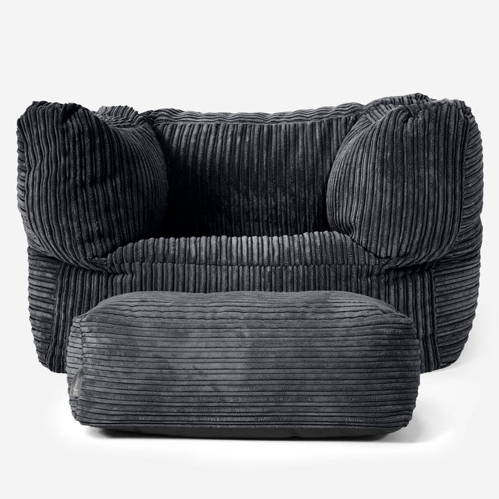 Albert Puff Sillón - Pana Clásica Negro 02