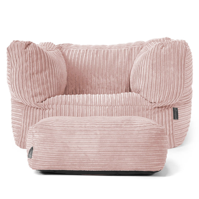 Albert Puff Sillón - Pana Clásica Rosa Claro 02