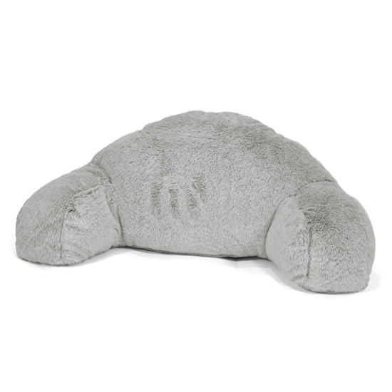 Almohada de Lectura para Niños de Alto Soporte - Piel de Conejo Sintética Gris Claro 01