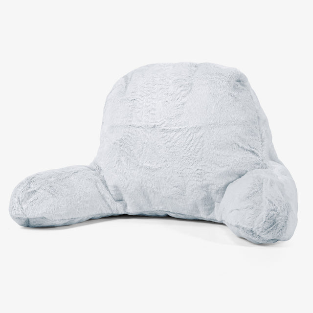 Almohada de Lectura de Alto Soporte - Piel de Conejo Sintética Azul Empolvado 01