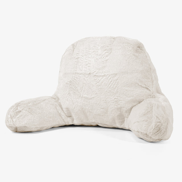 Almohada de Lectura de Alto Soporte - Piel de Conejo Sintética Blanco 01