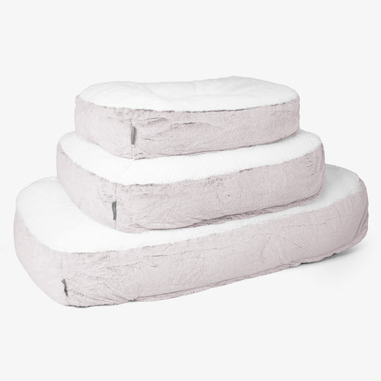 Cama Encorvada para Perros Grande - Piel de Conejo Sintética Rosa Empolvado 02