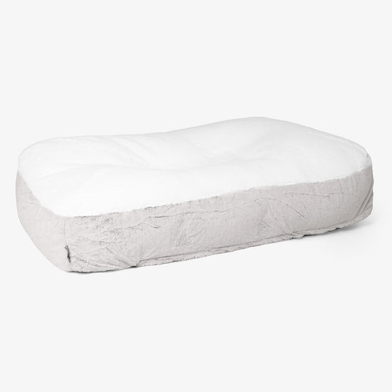 Cama Encorvada para Perros XL - Piel de Conejo Sintética Gris Claro 01