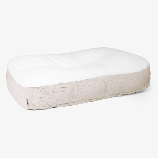 Cama Encorvada para Perros XL - Piel de Conejo Sintética Marrón Dorado 01