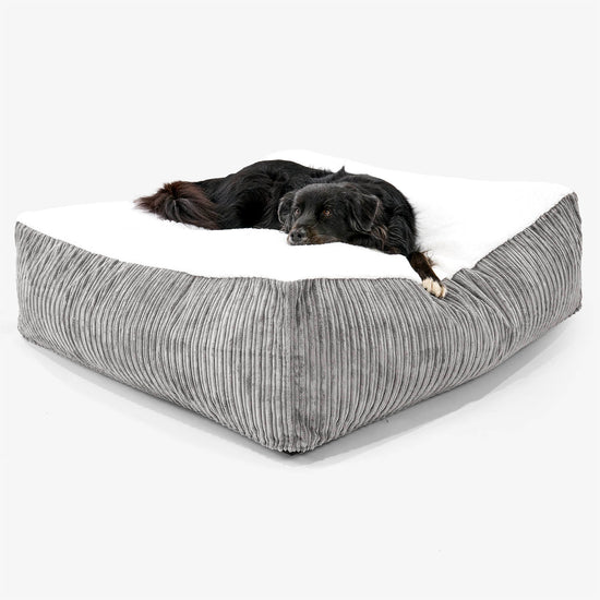 Cama para Perro Colchón Gigante XXL - Sherpa & Pana Clásica Grafito - 02