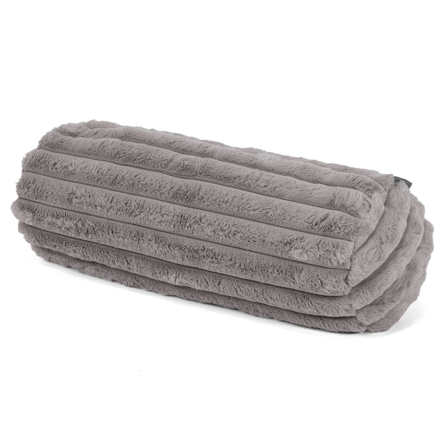 Fundas de Cojín Cilíndrico 20 x 55cm - Pana de Felpa Ultra Gris 01
