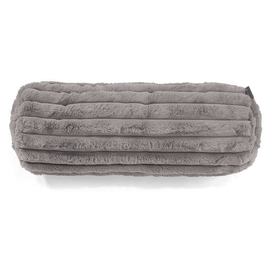 Fundas de Cojín Cilíndrico 20 x 55cm - Pana de Felpa Ultra Gris 02