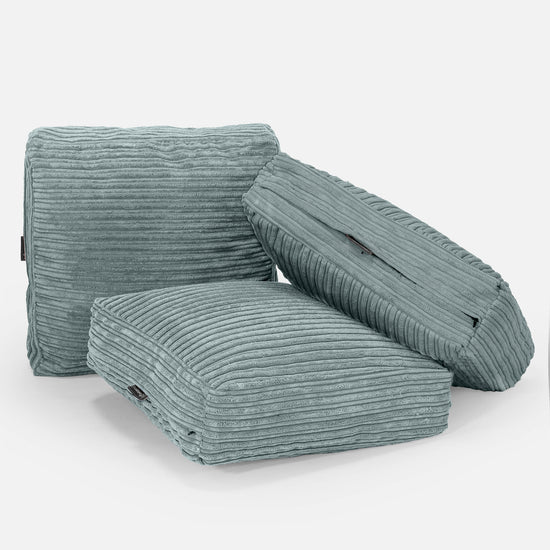 Cojín de Suelo Grande - Pana Clásica Menta 04