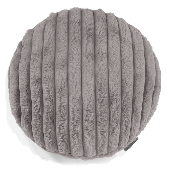 Fundas de Cojín Redondo 50cm - Pana de Felpa Ultra Gris 01