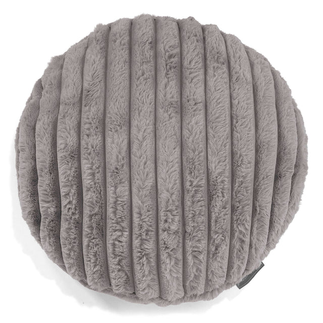 Fundas de Cojín Redondo 50cm - Pana de Felpa Ultra Gris 01