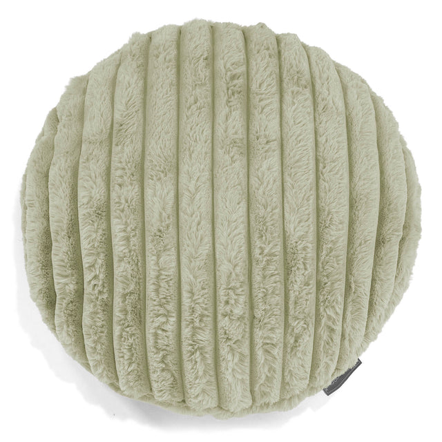 Fundas de Cojín Redondo 50cm - Pana de Felpa Ultra Verde Salvia 01