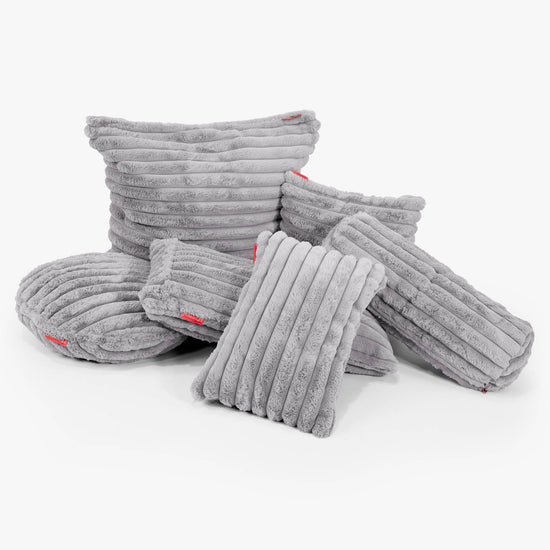 Fundas de Cojín 47 x 47cm - Pana de Felpa Ultra Gris 03